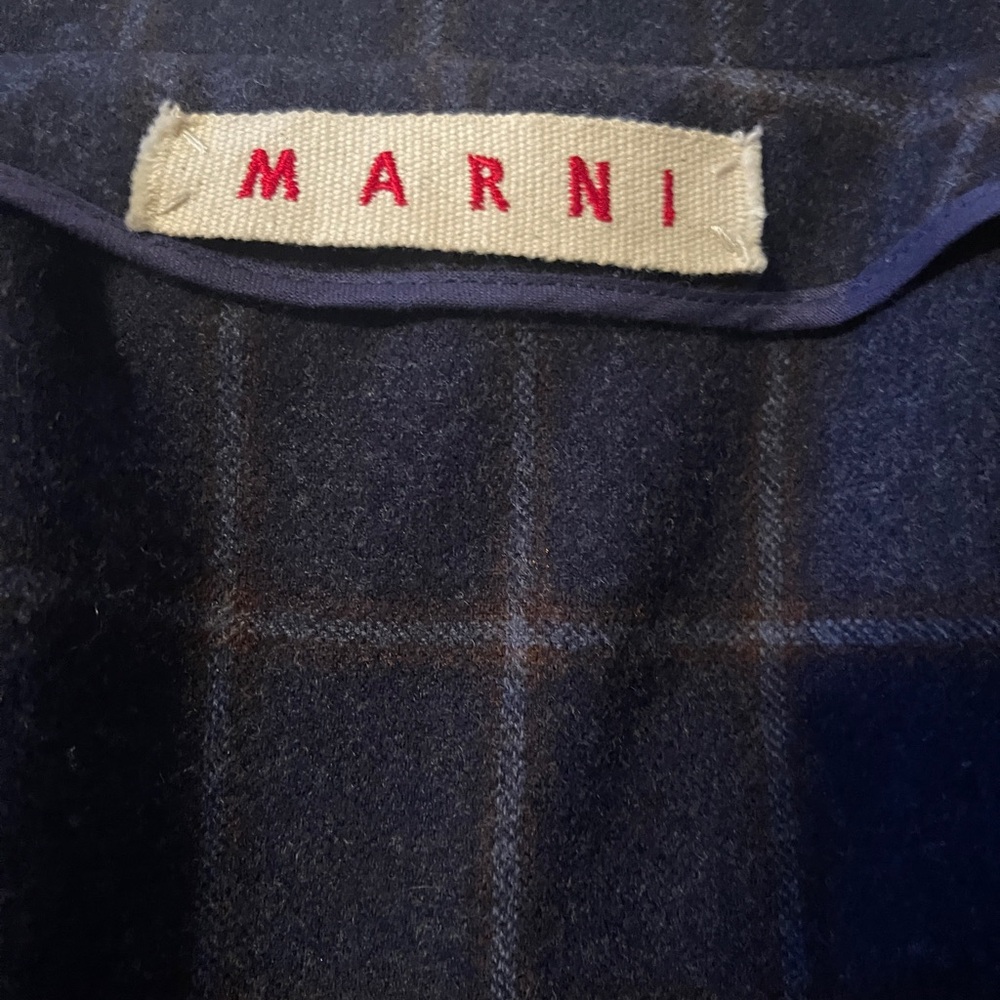 Marni lightweight wool jacket, plaid, tie front, size 42 - Picture 7 of 9